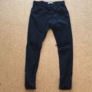 Mens Zara black ripped jeans